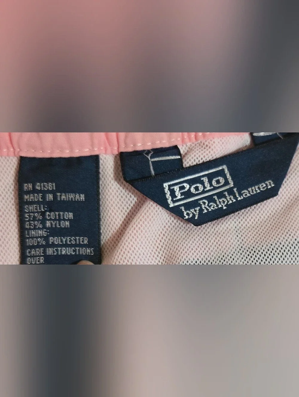 Polo Ralph Lauren Men's XL Pink Crest Swim Trunks Board Shorts Color Block Mesh